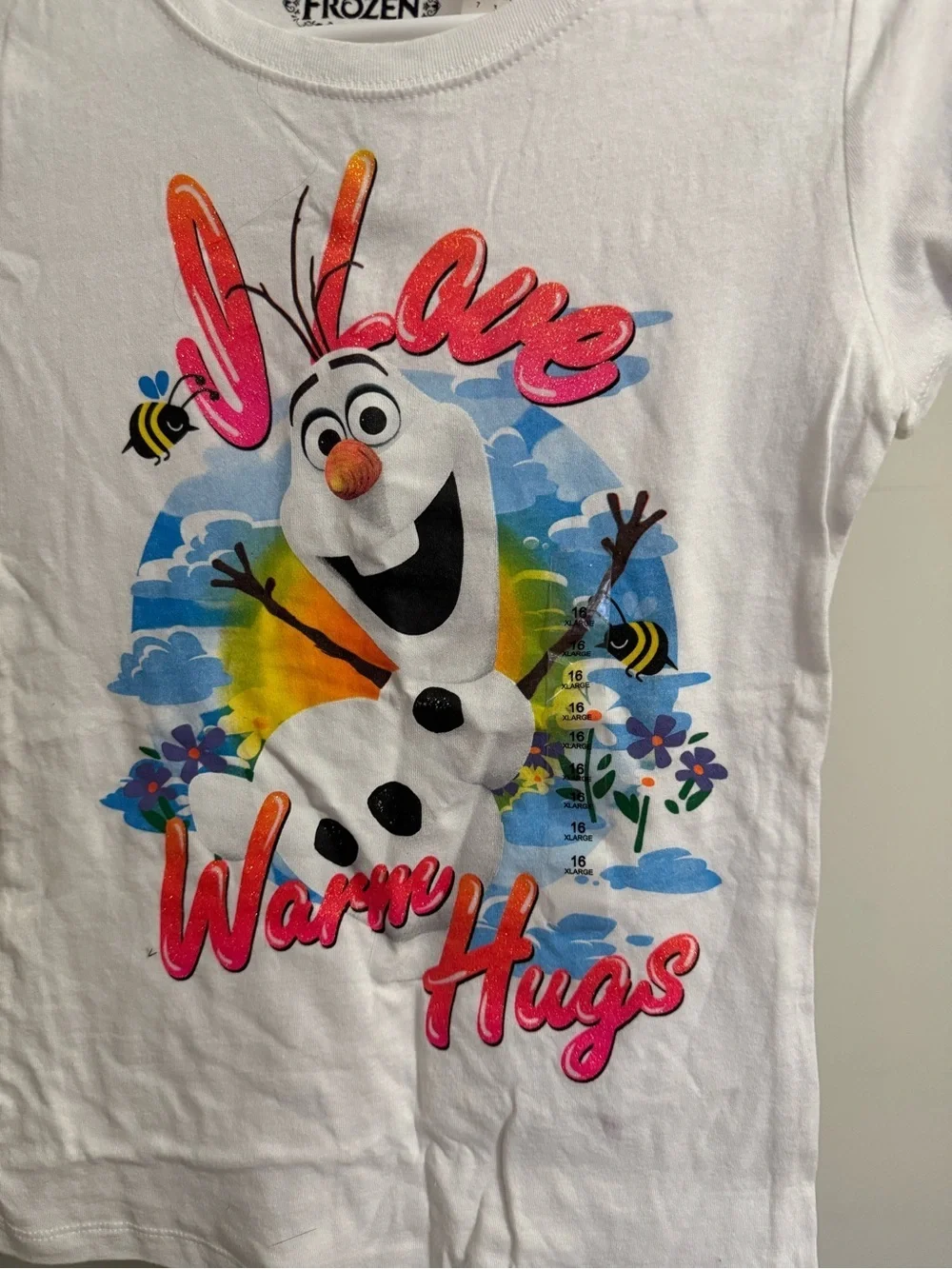 NWT Disney Frozen “I Love Warm Hugs” Tee Shirt